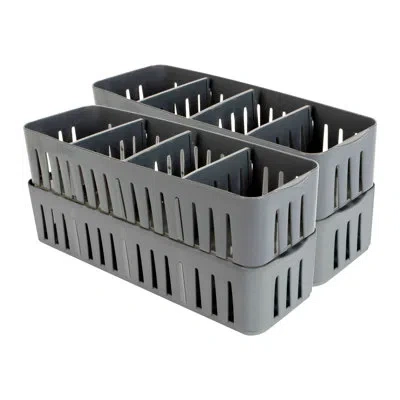 Simplify Adjustable Office Drawer Organizer In Grey