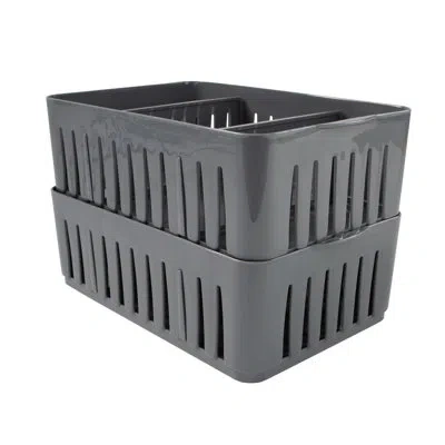 Simplify Adjustable Office Drawer Organizer In Grey