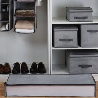 Simplify Bag Fabric Under Bed Storage In Gray