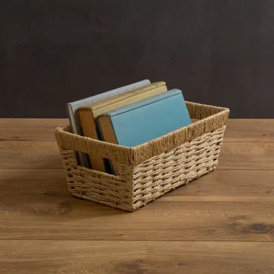 Simplify Bay Isle Home™ Dutch Weave Small Shelf Storage Basket In Brown