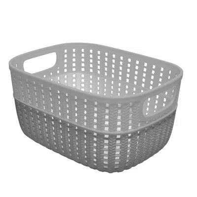 Simplify Decorative Plastic Basket In Gray