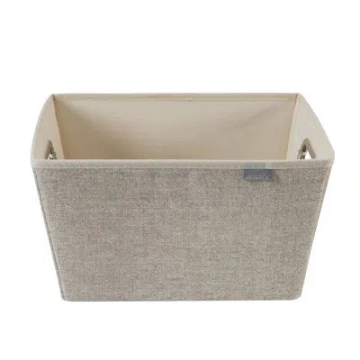 Simplify Grommet Fabric Bin In Beige