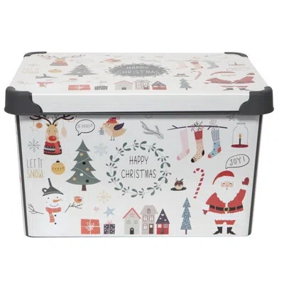 Simplify Happy Christmas Design Plastic Storage Tote