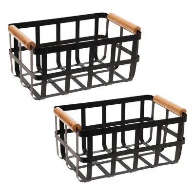 Simplify Metal Basket Set In Black