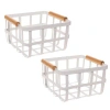 Simplify Metal Basket Set In White