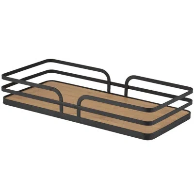 Simplify Modern Bamboo Vanity Tray In Matte Black