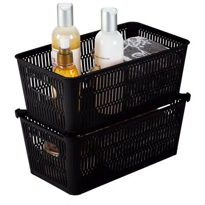 Simplify Plastic Basket Set In Black