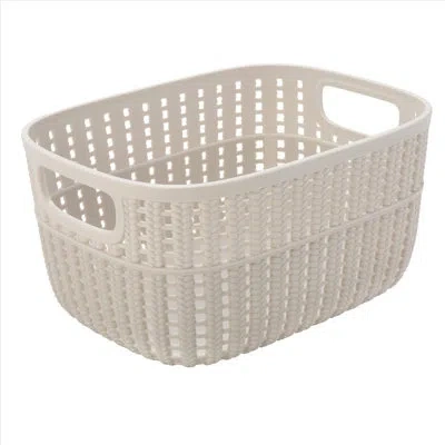 Simplify Plastic Basket Set In Ivory