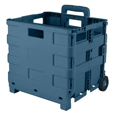 Simplify Portable Folding Shopping Cart With Wheels Blue Color | 55lb Capacity Collapsible Grocery Cart | Lig