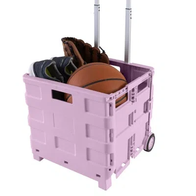 Simplify Portable Folding Shopping Cart With Wheels Lilac Color | 55lb Capacity Collapsible Grocery Cart | Li In Pink