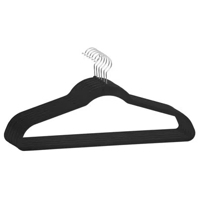 Simplify Rebrilliant 24 Pack Extra Wide Velvet Coat Hangers In Black
