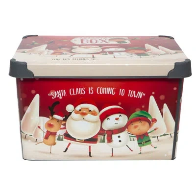 Simplify Santa Clause Is Coming To Town Design Plastic Storage Tote
