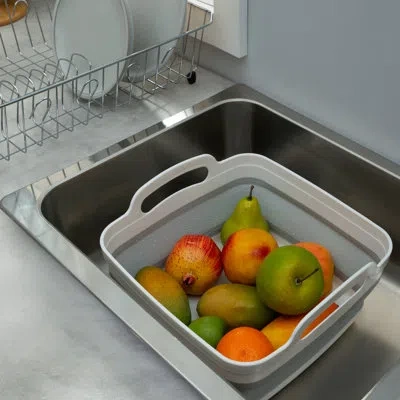 Simplify Self Draining Collapsible Sink Caddy In Gray