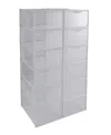 Simplify Set Of 12 Stackable Shoe Boxes In White In White