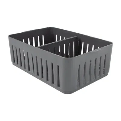 Simplify Stackable Organizer Plastic Cube Or Bin With Adjustable Dividers In Gray