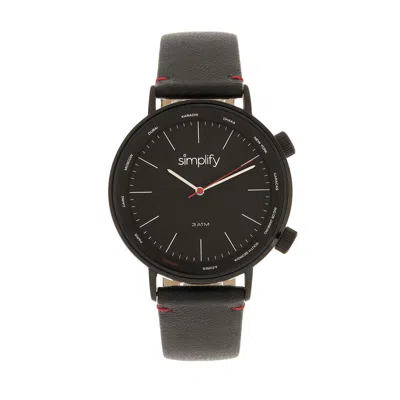 Simplify The 3300 Black Leather-band Watch