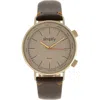 Simplify The 3300 Leather-band Watch In Dark Brown/gold