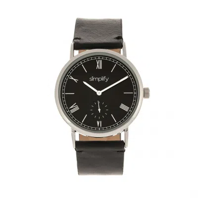 Simplify The 5100 Leather-band Watch In Black
