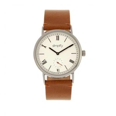 Simplify The 5100 Series Sub Dial Second Hand Watch In Tan