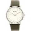 Simplify The 6200 Leather-strap Watch In White/olive
