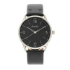 Simplify The 6300 Leather-band Watch In Black