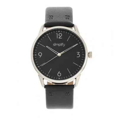 Simplify The 6300 Leather-band Watch In Black