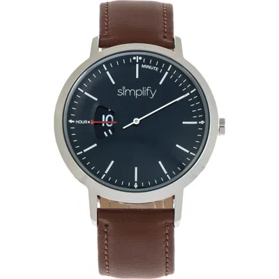 Simplify The 6500 Leather Strap Watch In Brown