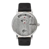 Simplify The 7000 Leather-band Watch In Silver/black