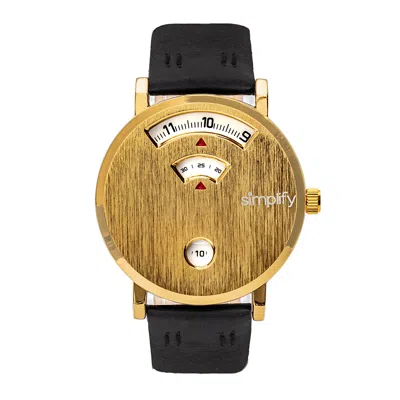 Simplify The 7000 Leather-band Watch, 40 Mm In Black