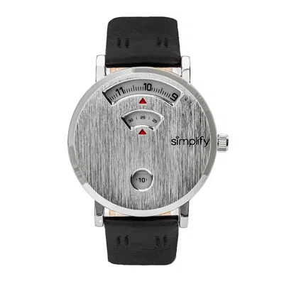 Simplify The 7000 Leather-band Watch, 40 Mm In Silver