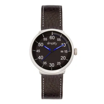 Simplify The 7100 Leather-band Watch W/date In Brown
