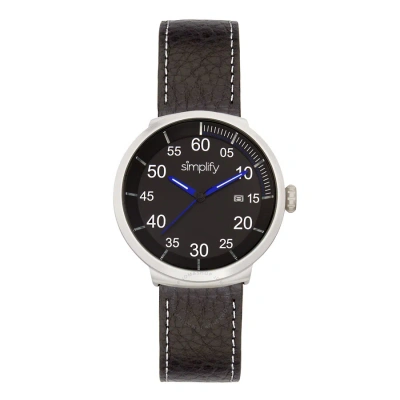 Simplify The 7100 Quartz Black Dial Black Leather Watch Sim7103 In Brown