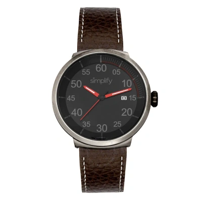 Simplify The 7100 Quartz Black Dial Brown Leather Watch Sim7106 In Animal Print