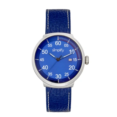Simplify The 7100 Quartz Blue Dial Blue Leather Watch Sim7104