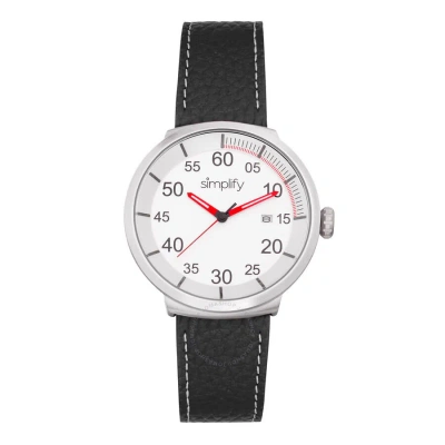 Simplify The 7100 Quartz White Dial Black Leather Watch Sim7101 In Animal Print