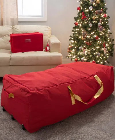 Simplify The Holiday Collection Storage Bag With Wheels In Red