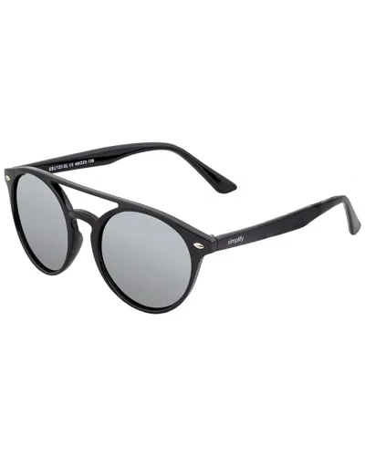 Simplify Unisex Black Cat Eye Sunglasses Ssu122-sl In Black/silver