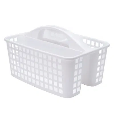 Simplify Utility Caddy Plastic Basket In White
