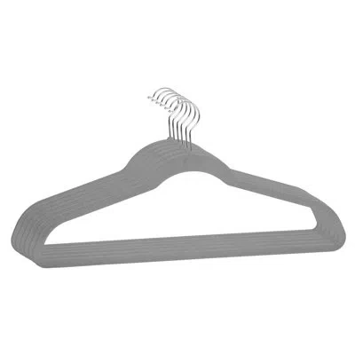Simplify Wide Velvet Coat Non-slip Hanger For Dress/shirt/sweater In Gray
