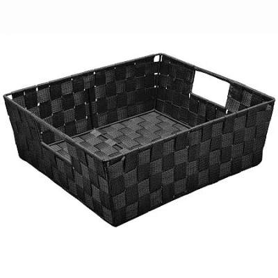 Simplify Woven Strap Shelf Bin In Black
