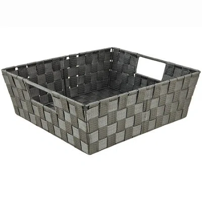 Simplify Woven Strap Shelf Bin In Gray