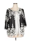 Simply Couture 3/4 Sleeve Blouse In Black