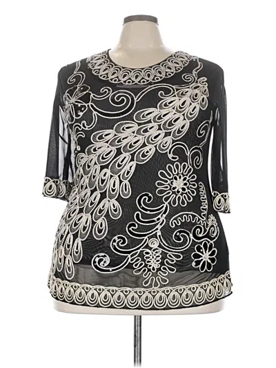 Pre-owned Simply Couture 3/4 Sleeve Blouse In Black