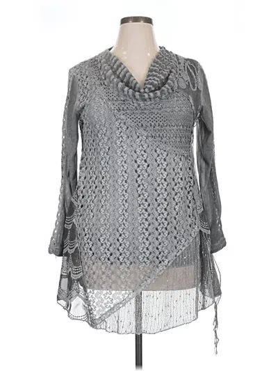 Pre-owned Simply Couture 3/4 Sleeve Blouse In Silver