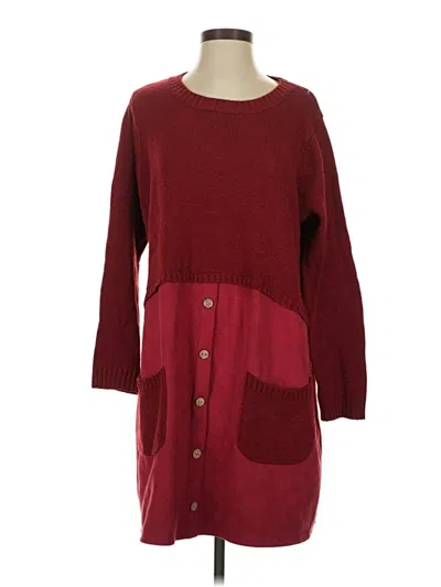 Pre-owned Simply Couture Cardigan Sweater In Burgundy