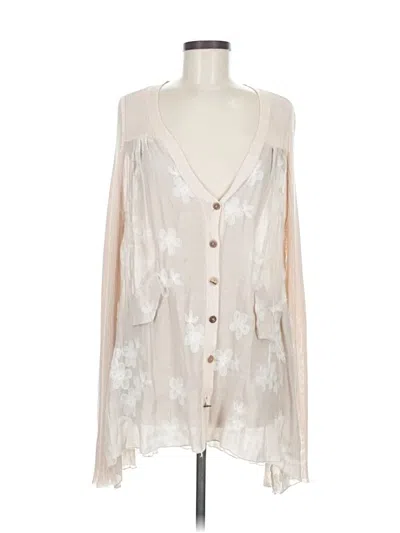 Pre-owned Simply Couture Long Sleeve Blouse In White