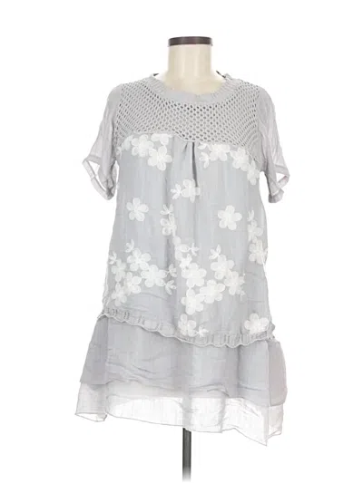 Pre-owned Simply Couture Short Sleeve Blouse In Gray