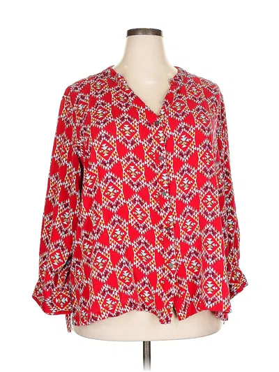 Pre-owned Simply Emma 3/4 Sleeve T-shirt In Red