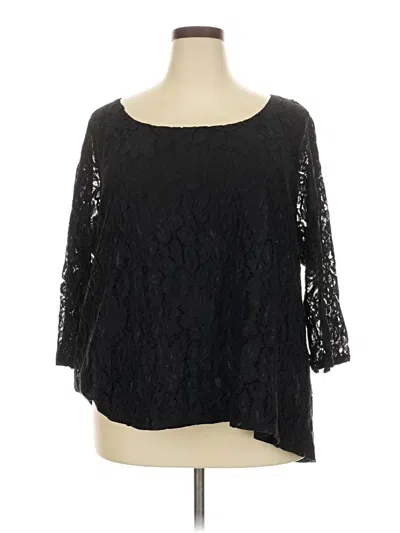 Pre-owned Simply Emma 3/4 Sleeve Top Black Boatneck Tops