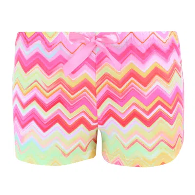 Simply Fabulous Women's Printed Poly Suede Sleep Shorts In Pink